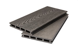 Террасная доска двухсторонняя пустотелая (20*140*2900 мм) 3D WOOD MIX+BRUSHING MIX, PG, коллекция DENPASAR, ДПК, цвет: Светло-серый UIuISFSmjFLgWhSIxvlDw1